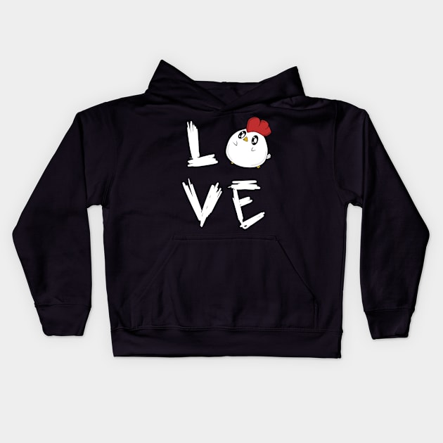 Love chicken Kids Hoodie by FromBerlinGift